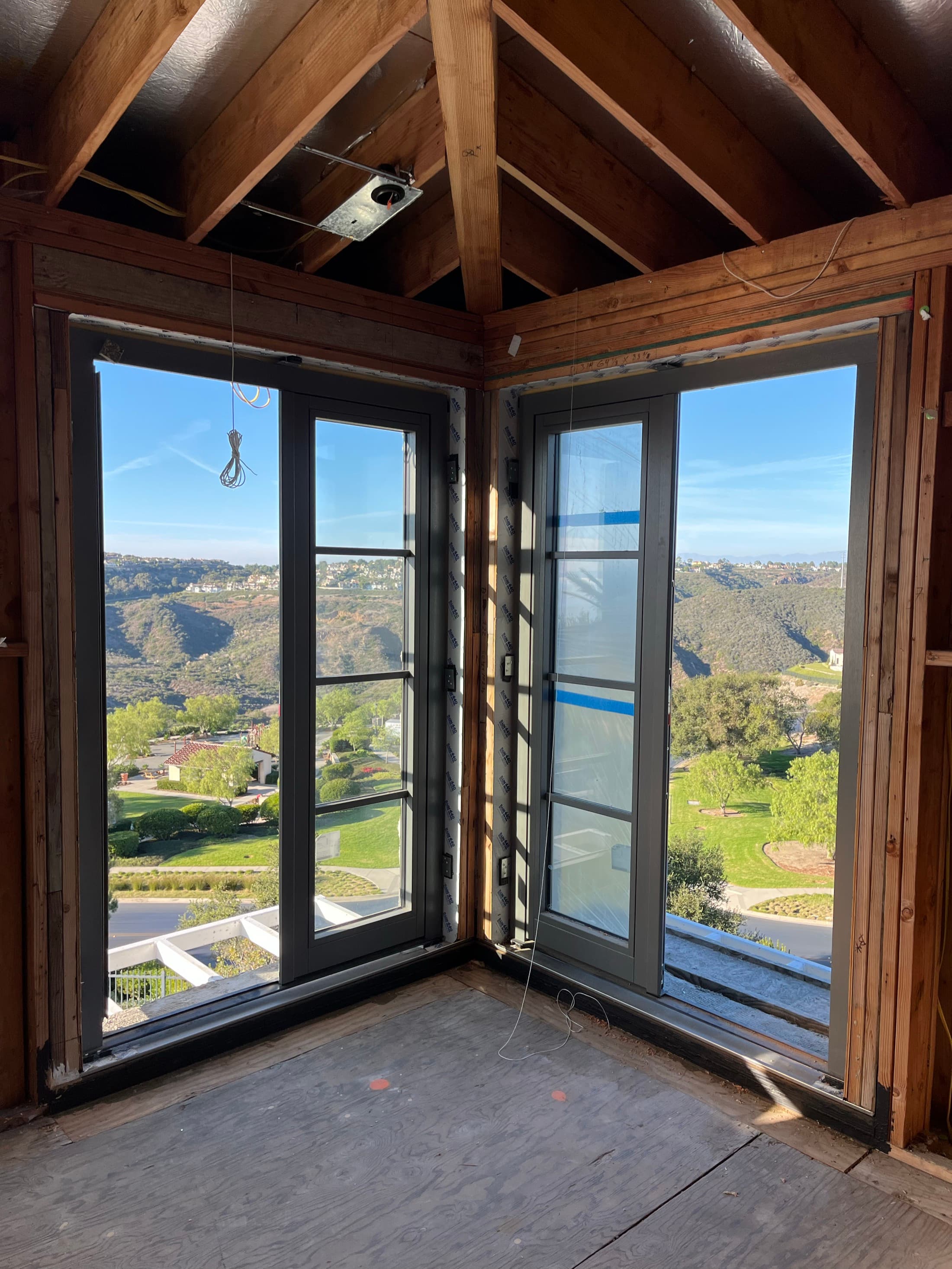 Large bifold door installation opening to patio