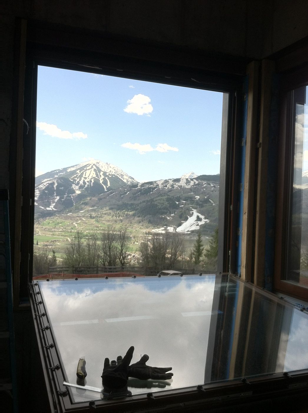 Black-frame kitchen window installation in Glendale, CA